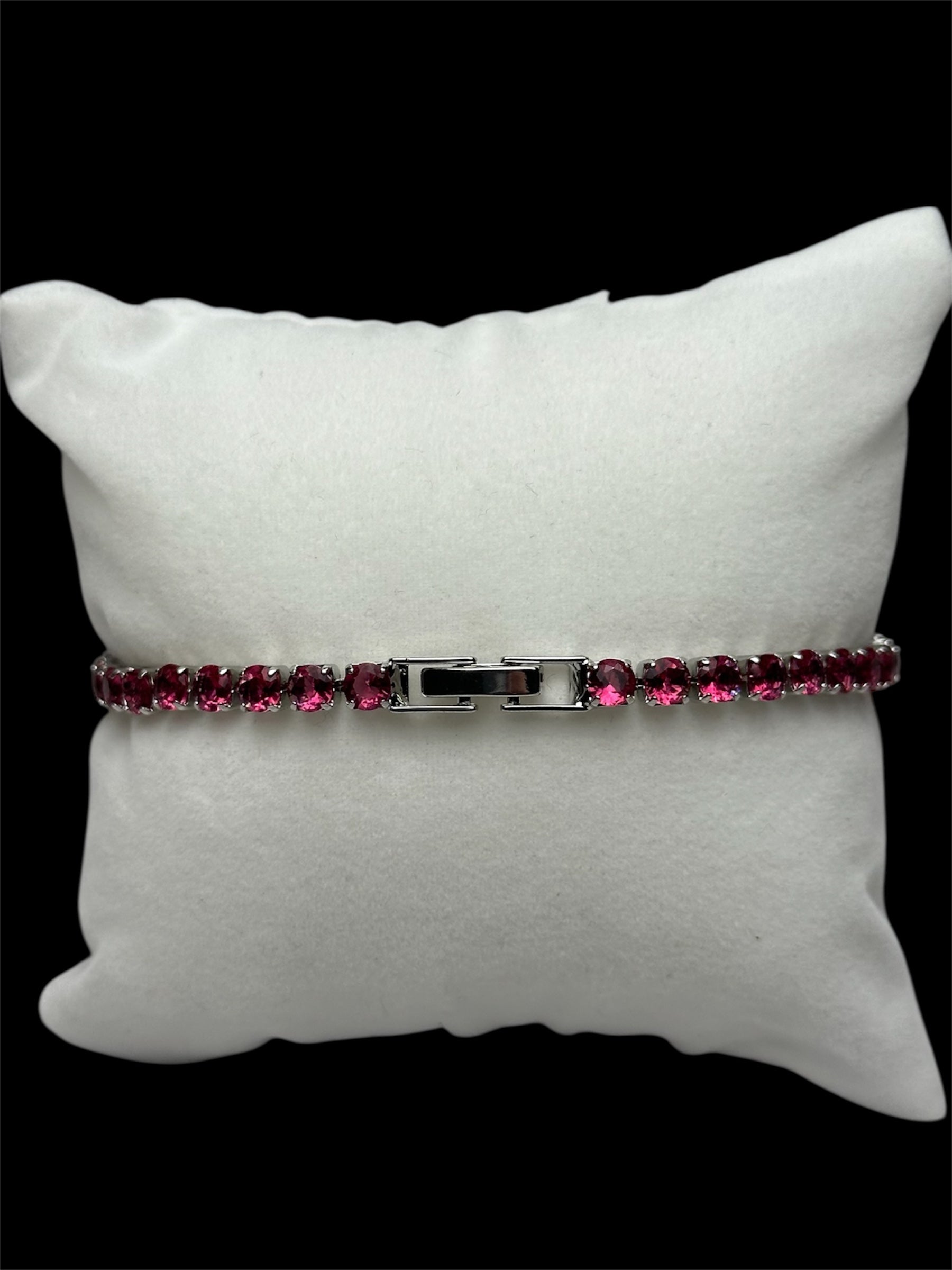 Pulsera Tenis 3 mm Plata Morada