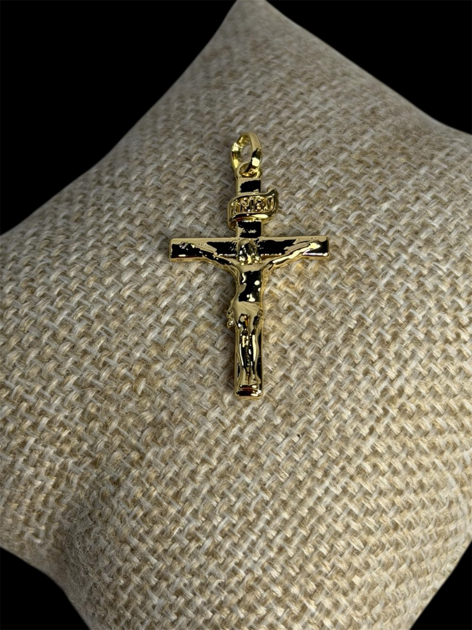 Dije Cruz 3 cm Inri Oro Laminado 18 K