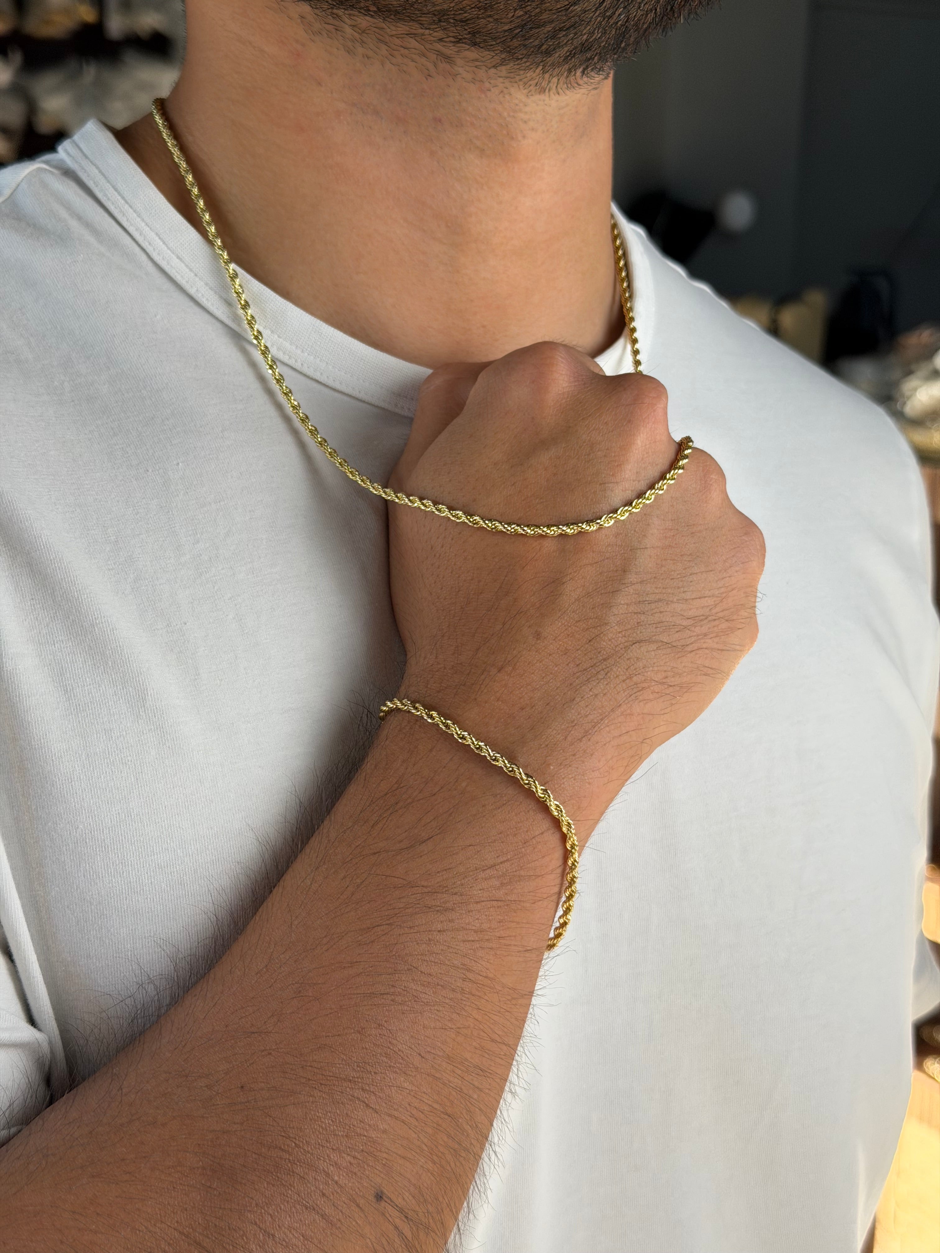 Set Torzal 3 mm Oro Laminado 18 K