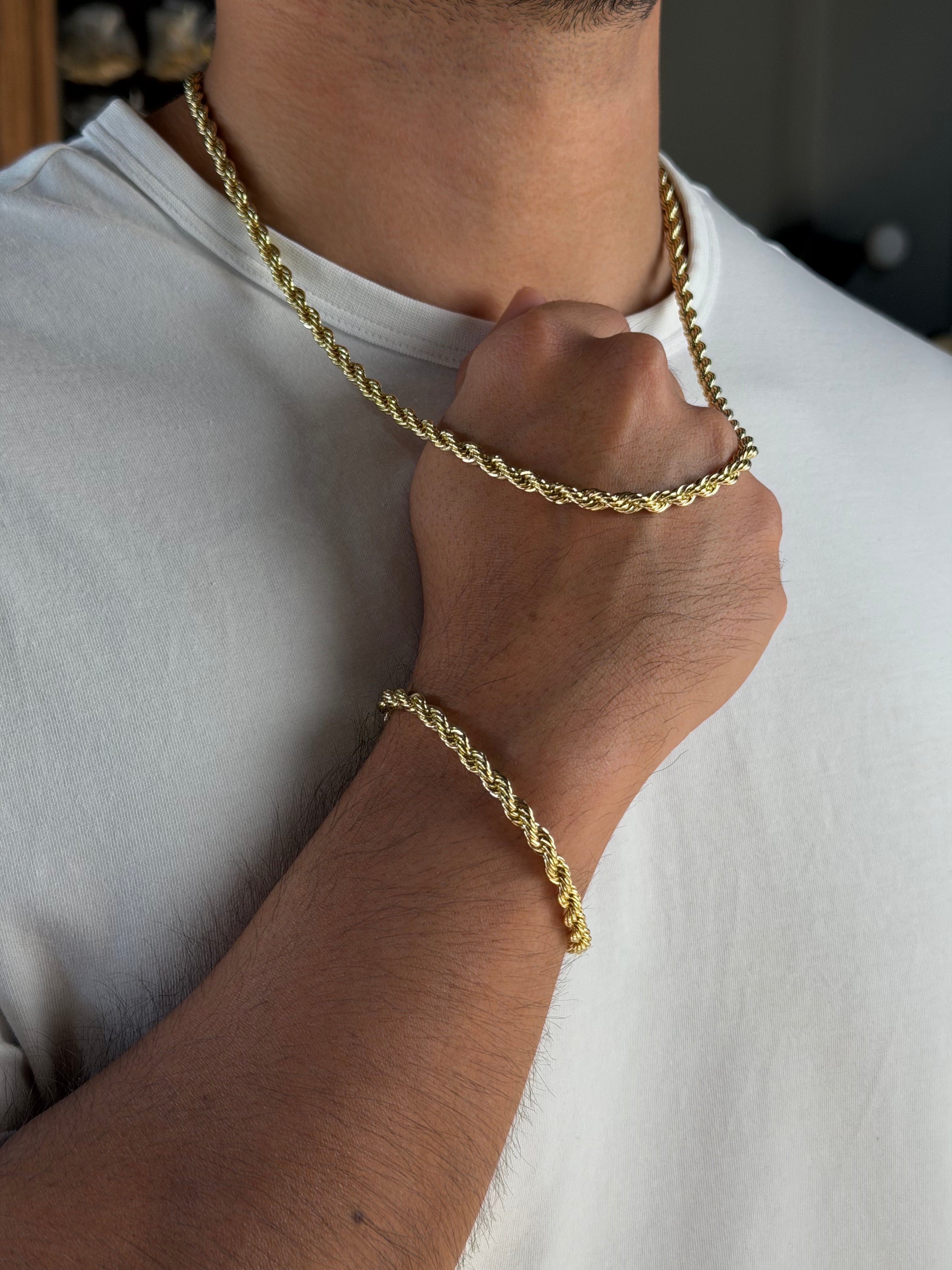 Set Torzal 5 mm Oro Laminado 18 k