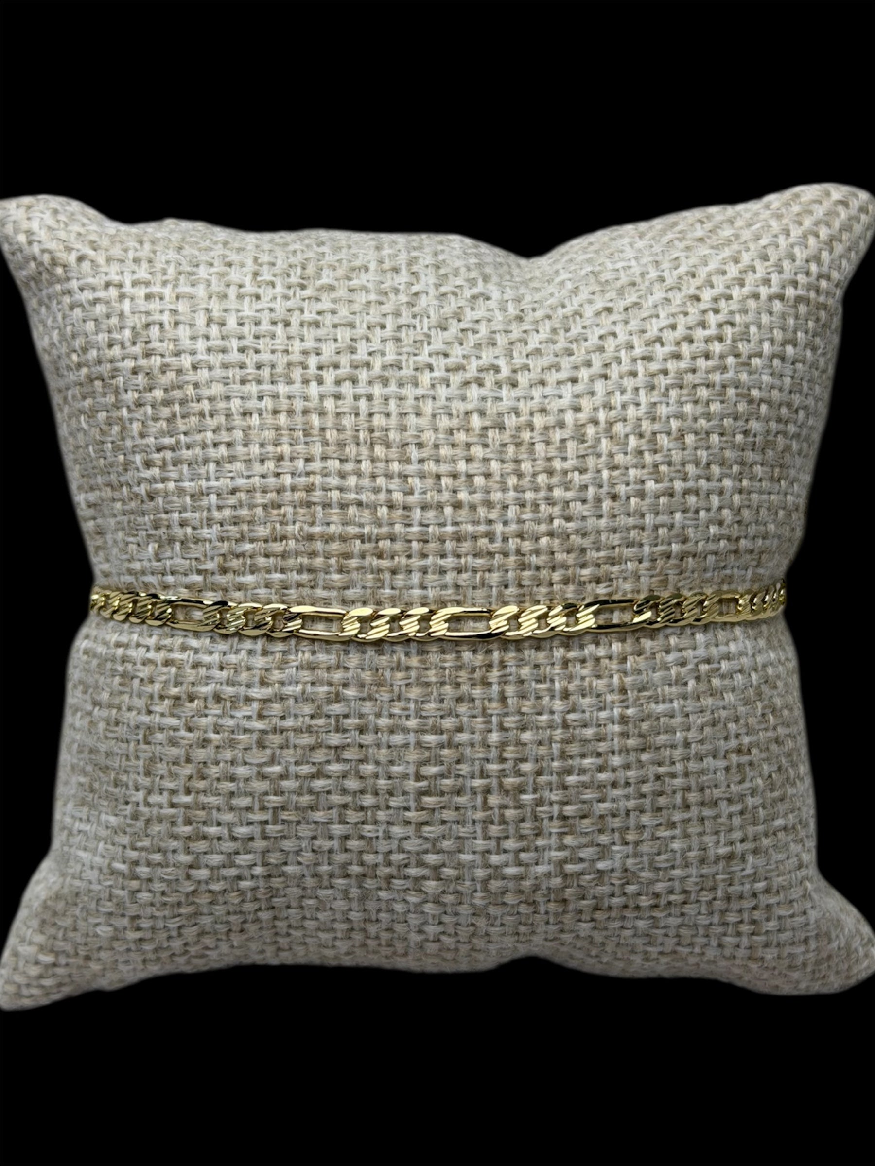 Pulsera Crtr Plana 3 mm Oro Laminado 18 K