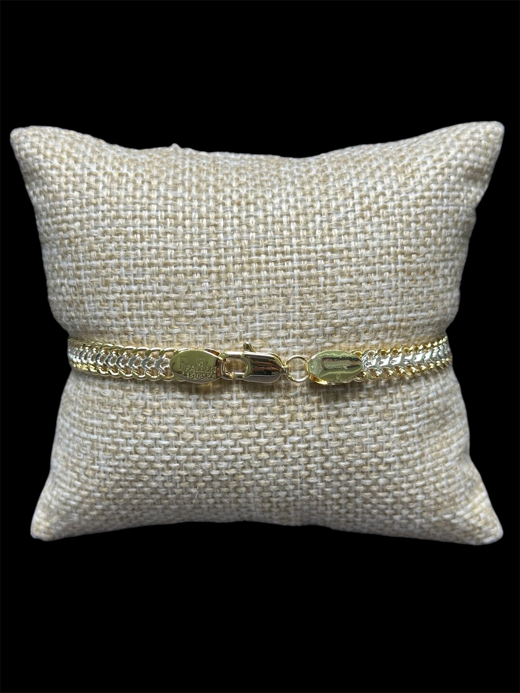 Pulsera Petatillo Combinada 6 mm Oro Laminado 18 K