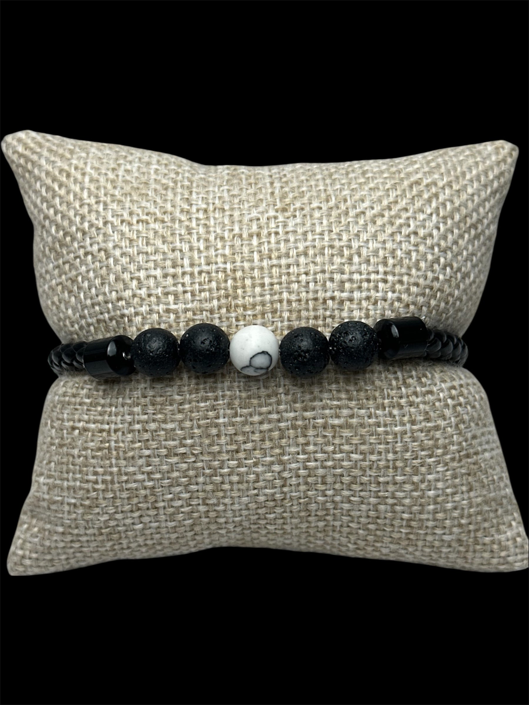 Pulsera Piedra Volcan Blanco