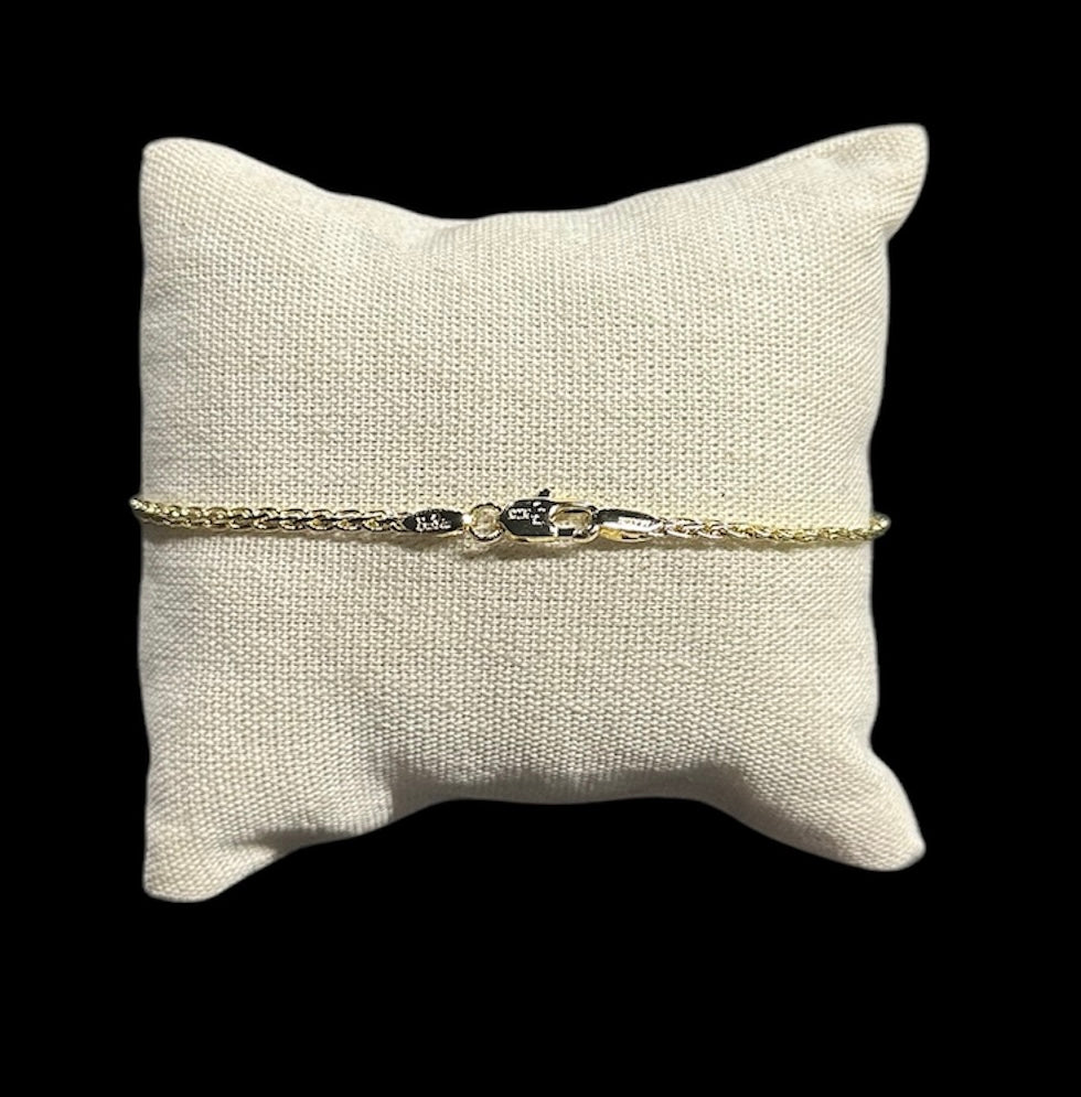 Pulsera Lisa 2 mm Oro Laminado 18 K