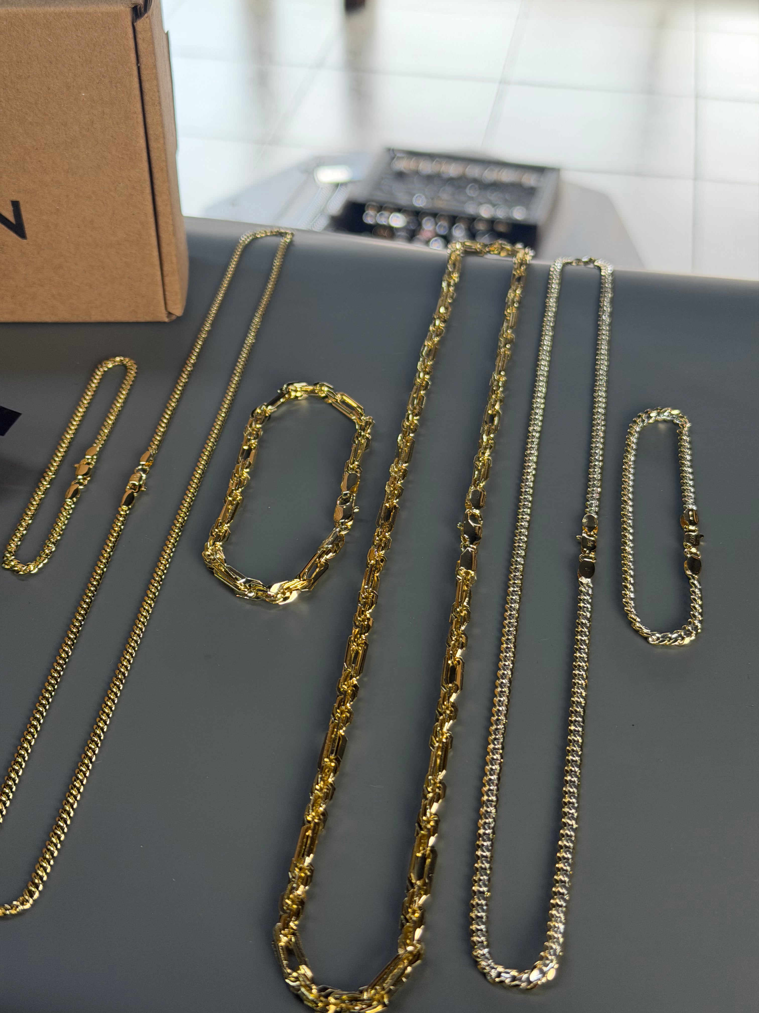 Paquete 3 Conjuntos Oro Laminado 18 K