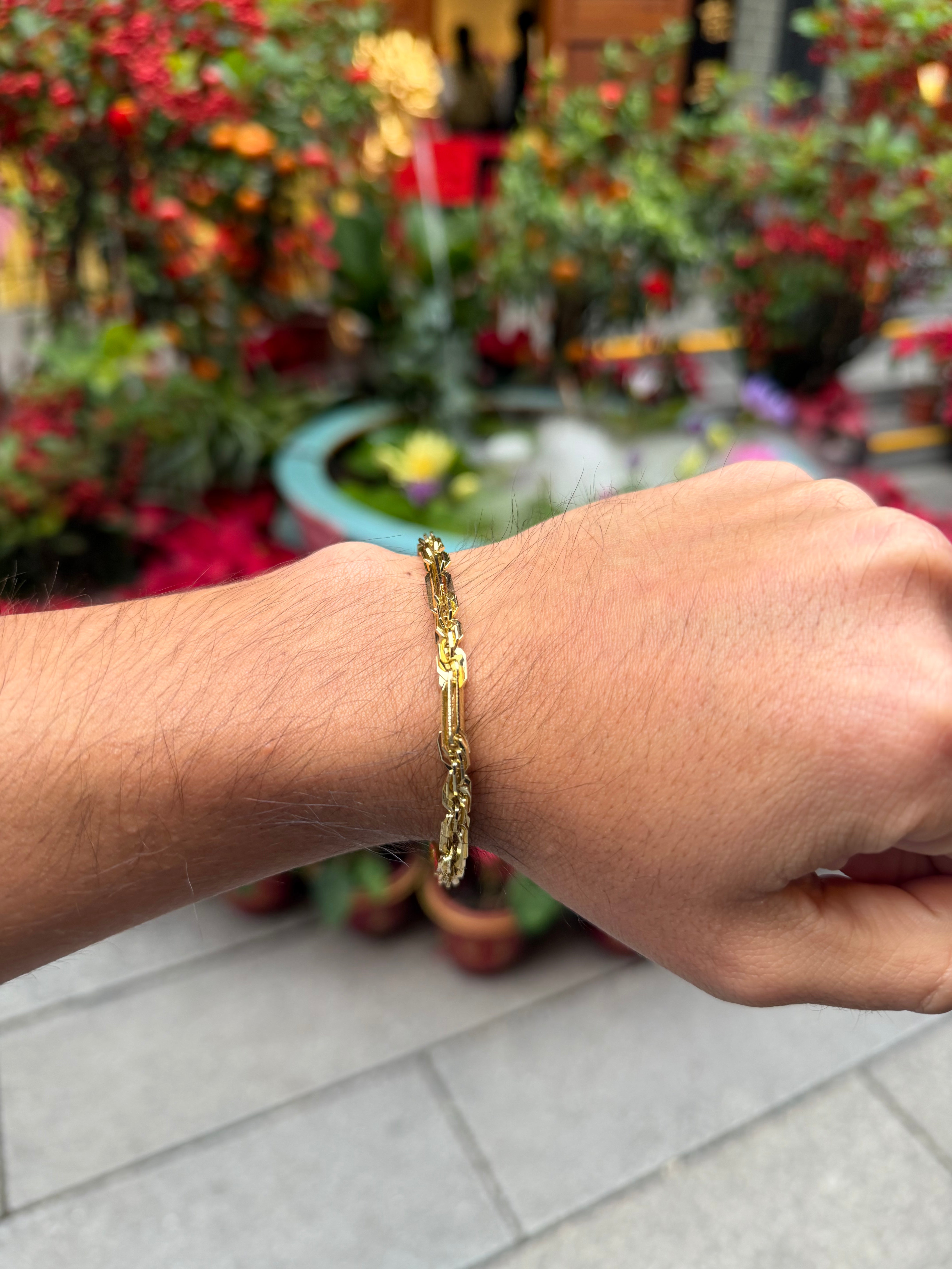Pulsera Figaro 5 mm Oro Laminado 18 K