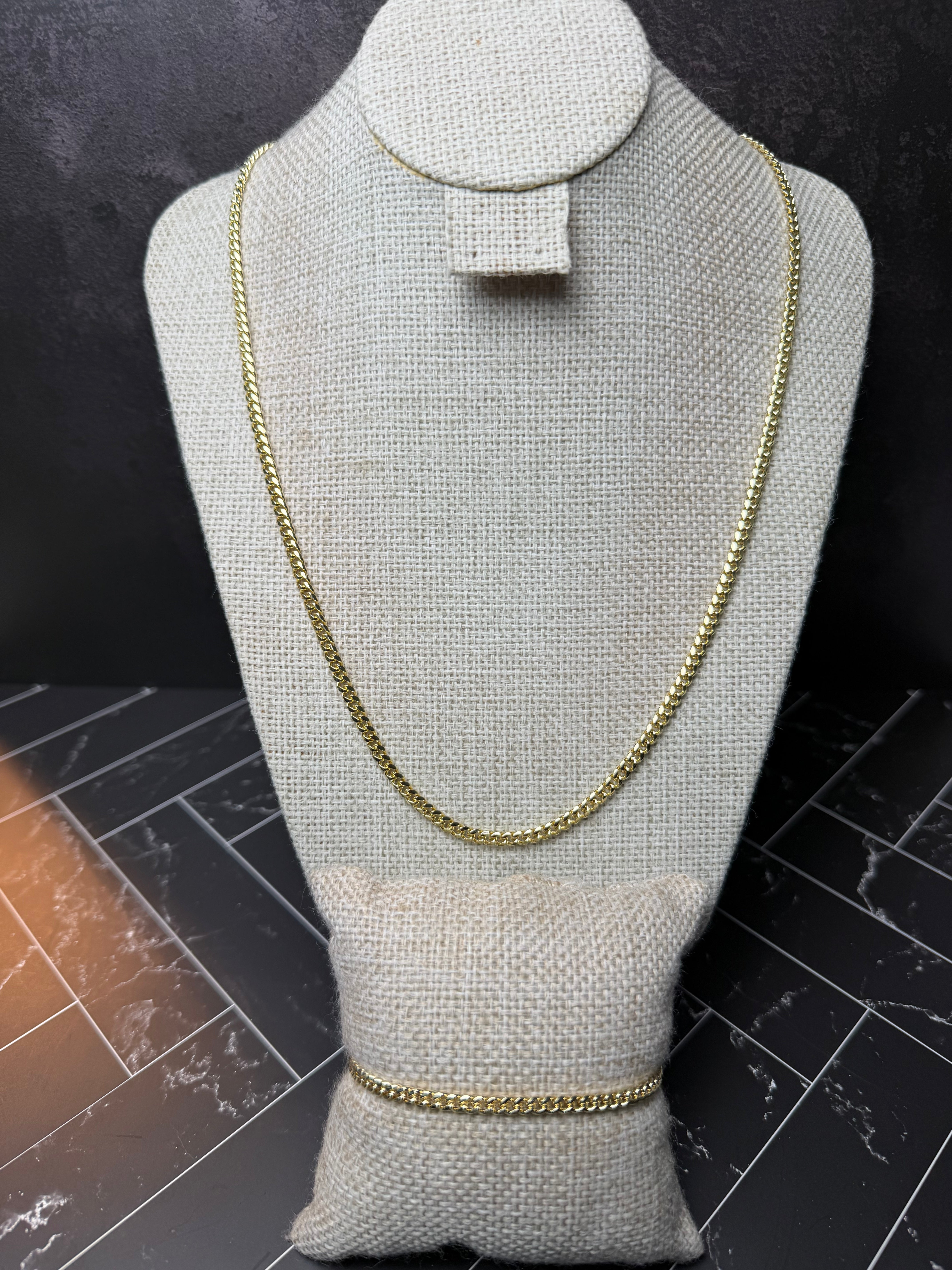 Set Cubano 3.5 mm Oro Laminado 18 K