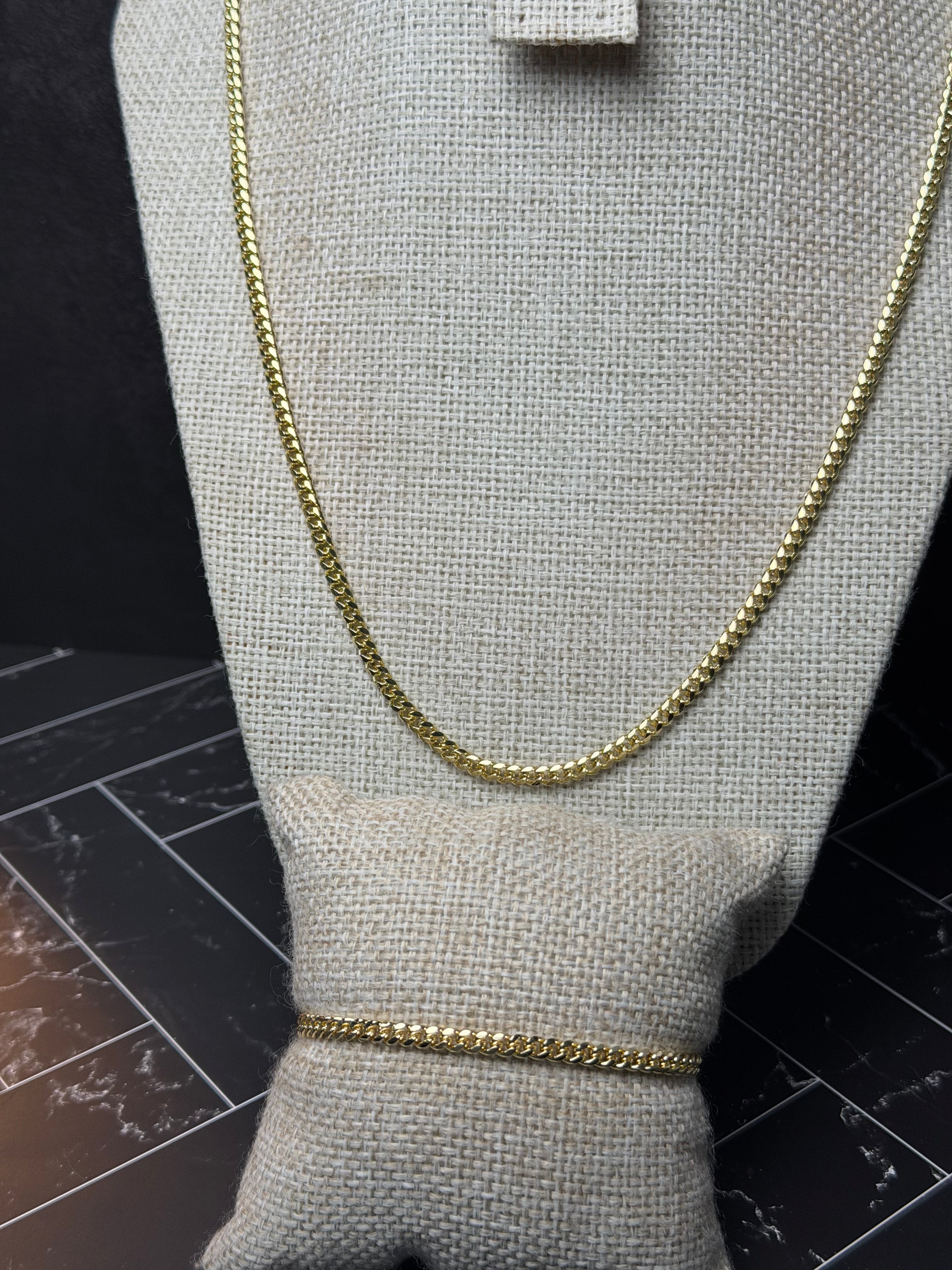 Set Cubano 3.5 mm Oro Laminado 18 K
