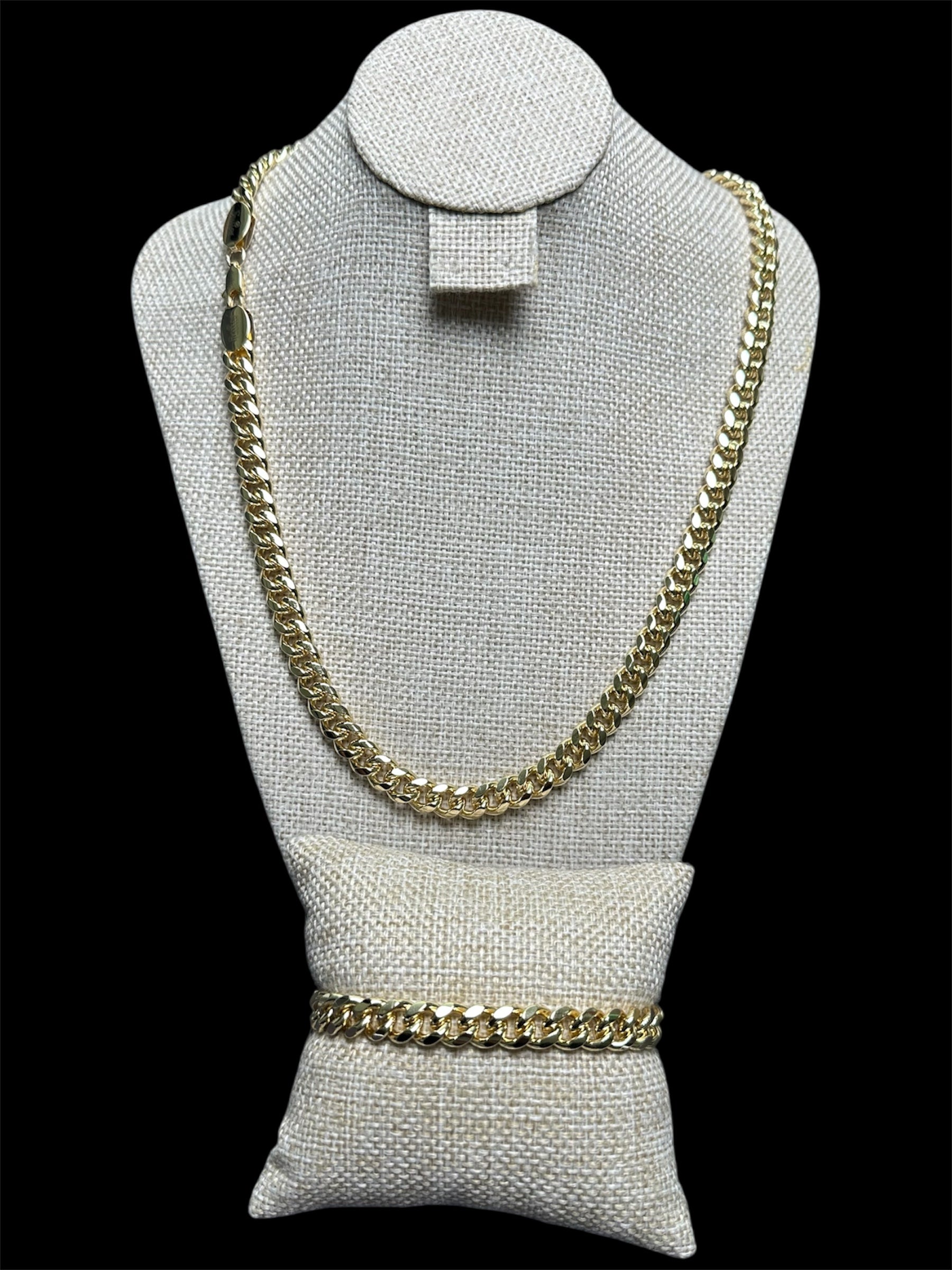 Set Cubano 8 mm Oro Laminado 18 K