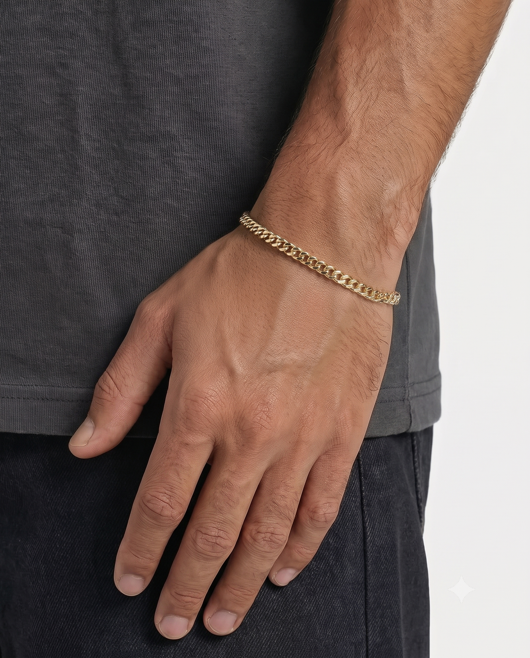 Pulsera Cubana 3 mm Oro Laminado 18 K