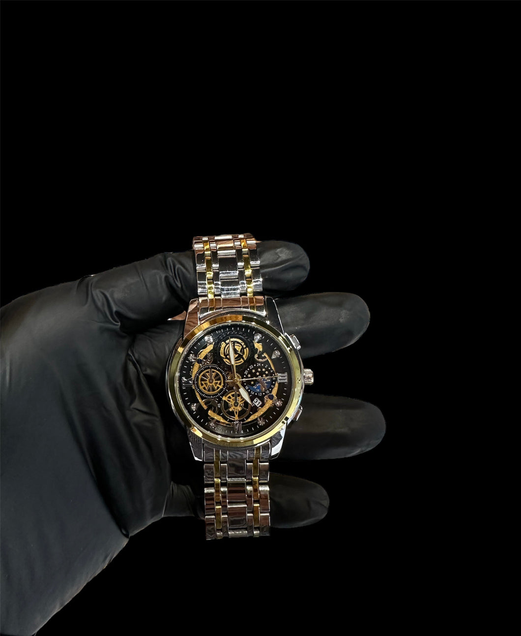 Reloj Combinado Automatico Fondo Negro