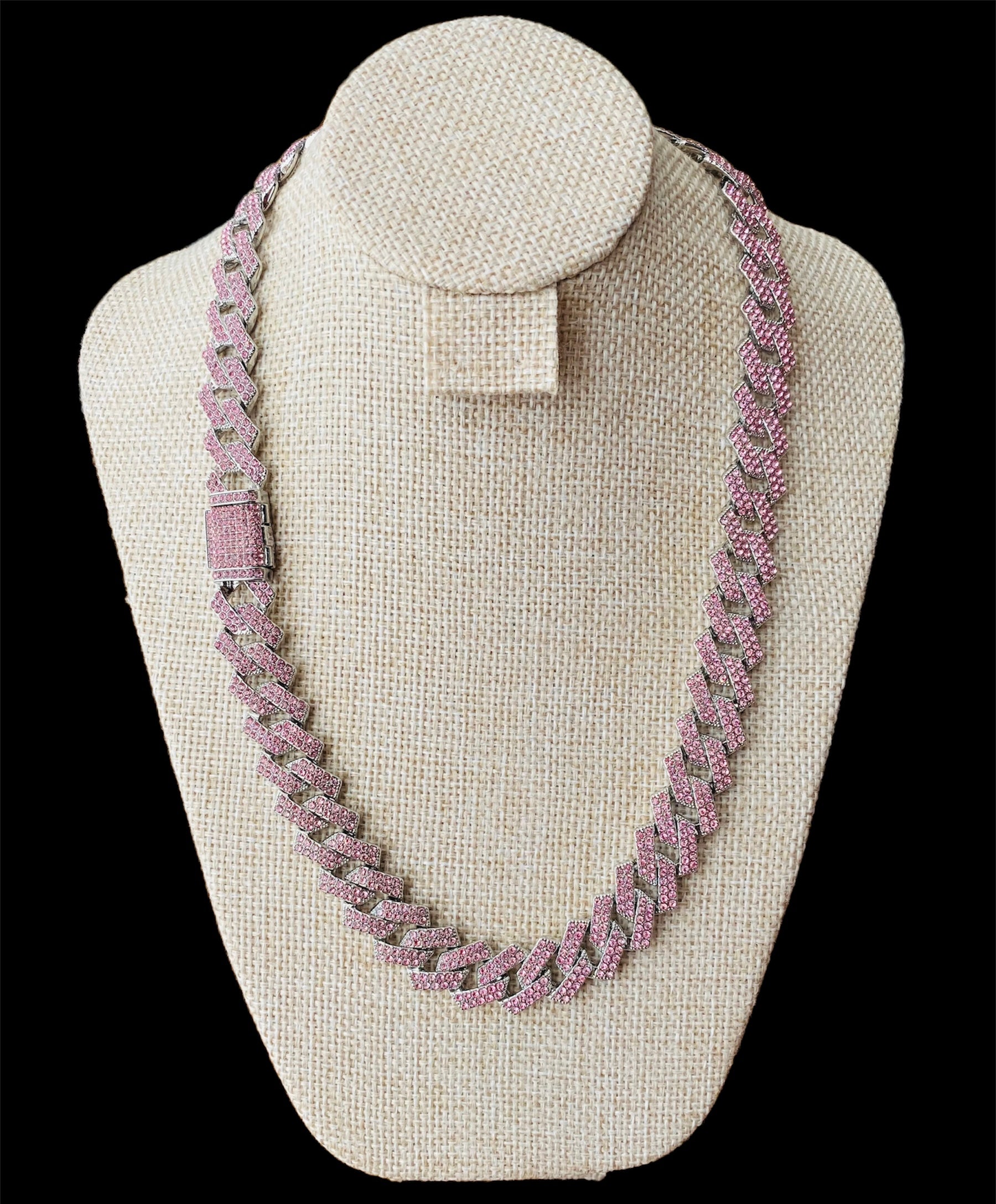 Cadena Cubana Zirconias Broche de Caja