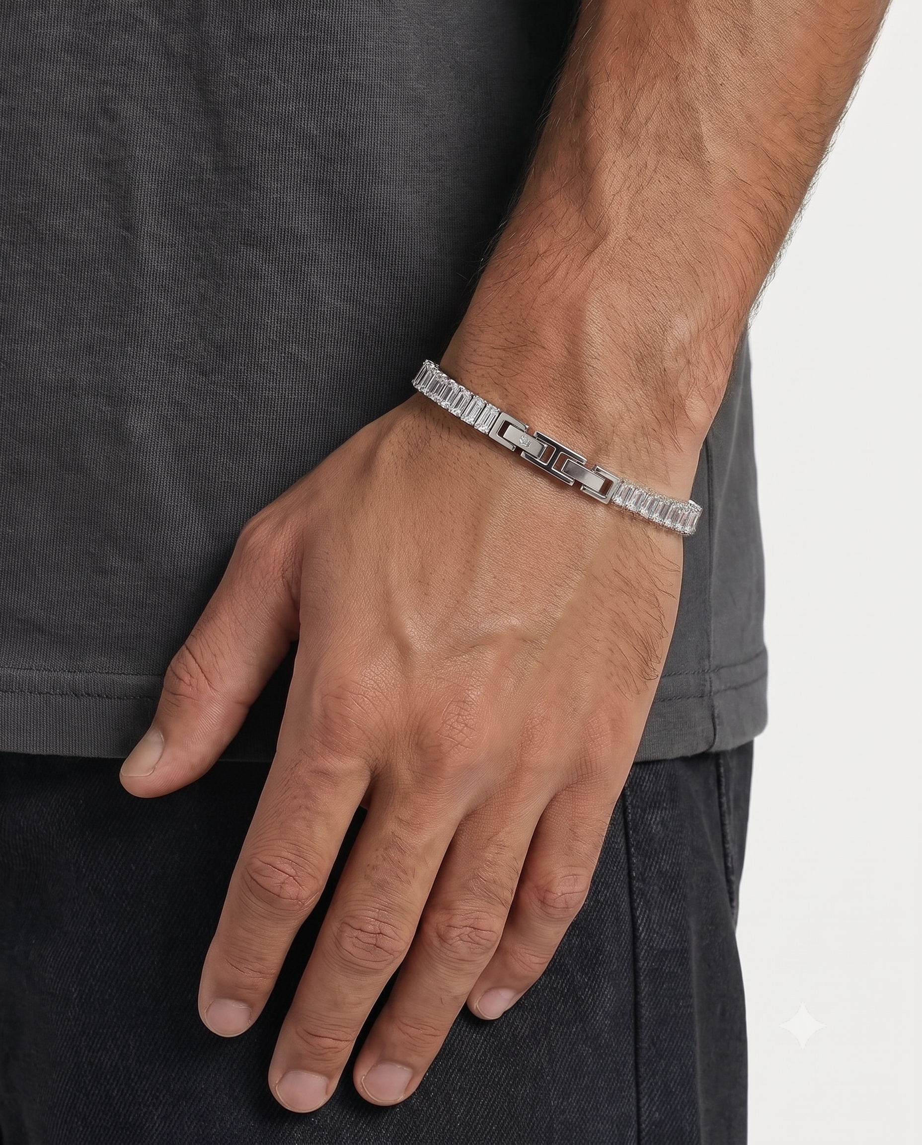 Pulsera Baguette 5 mm Acero Inoxidable