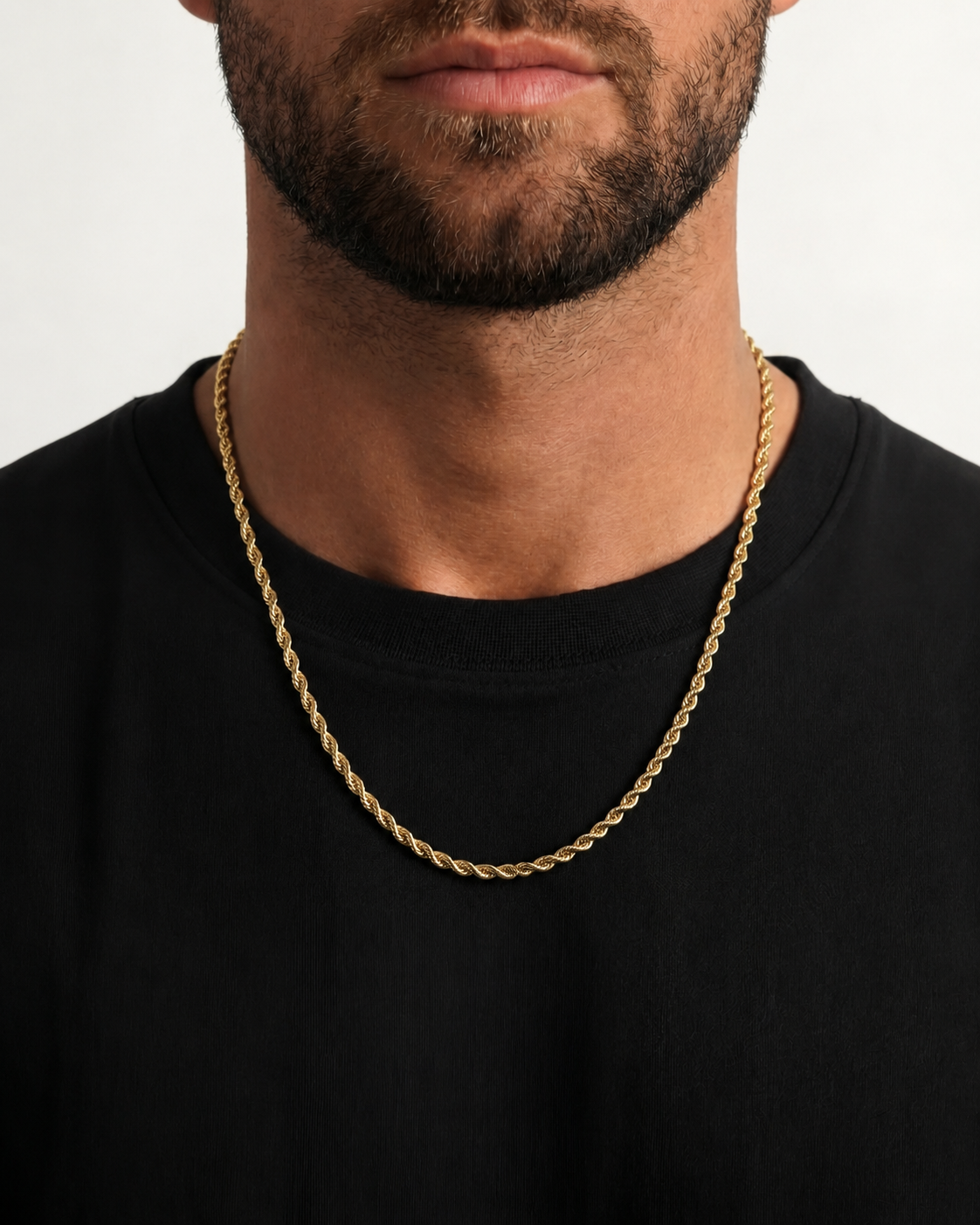 Cadena Torzal 4 mm Oro Laminado 18 K