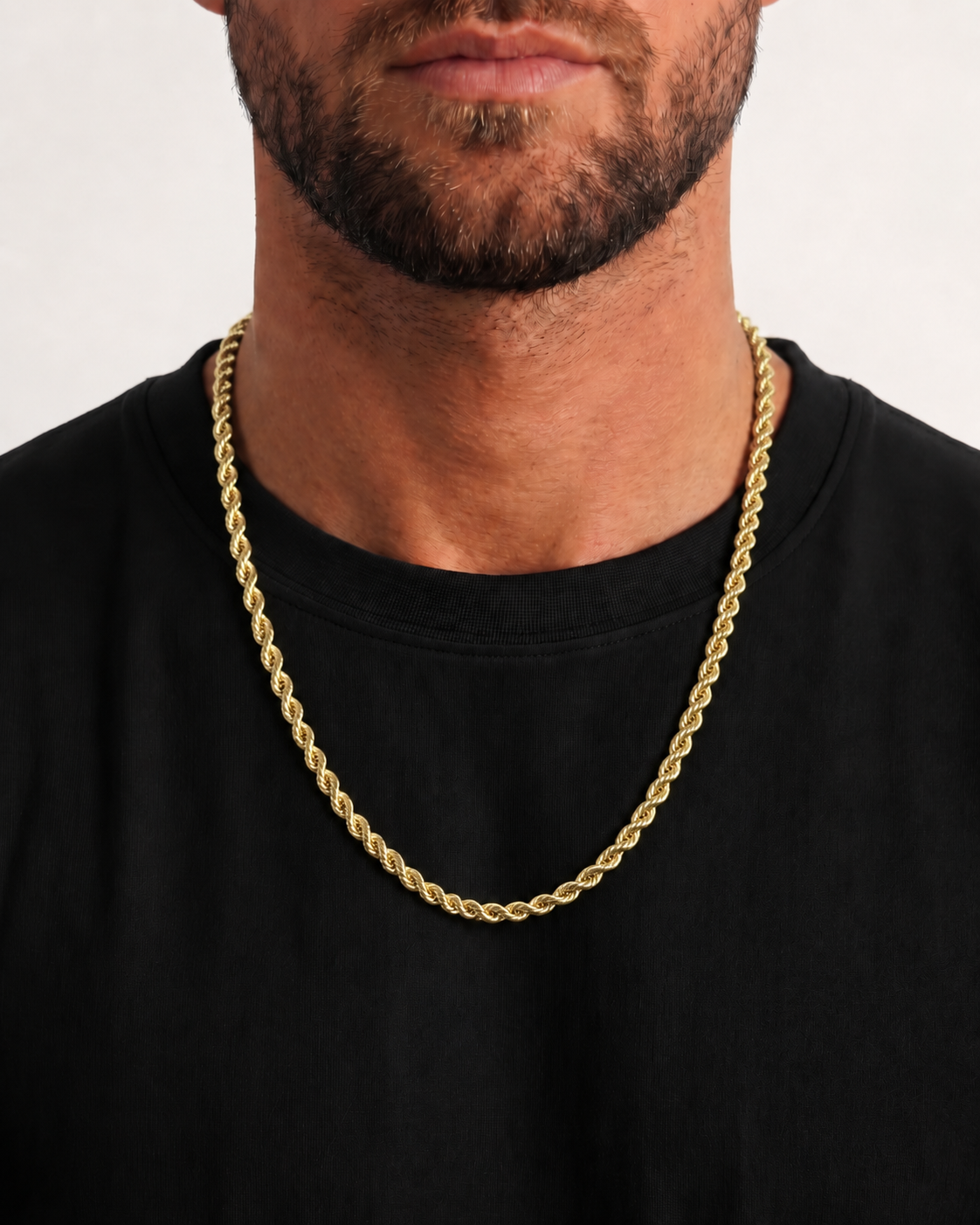 Cadena Torzal 5 mm Oro Laminado 18 K