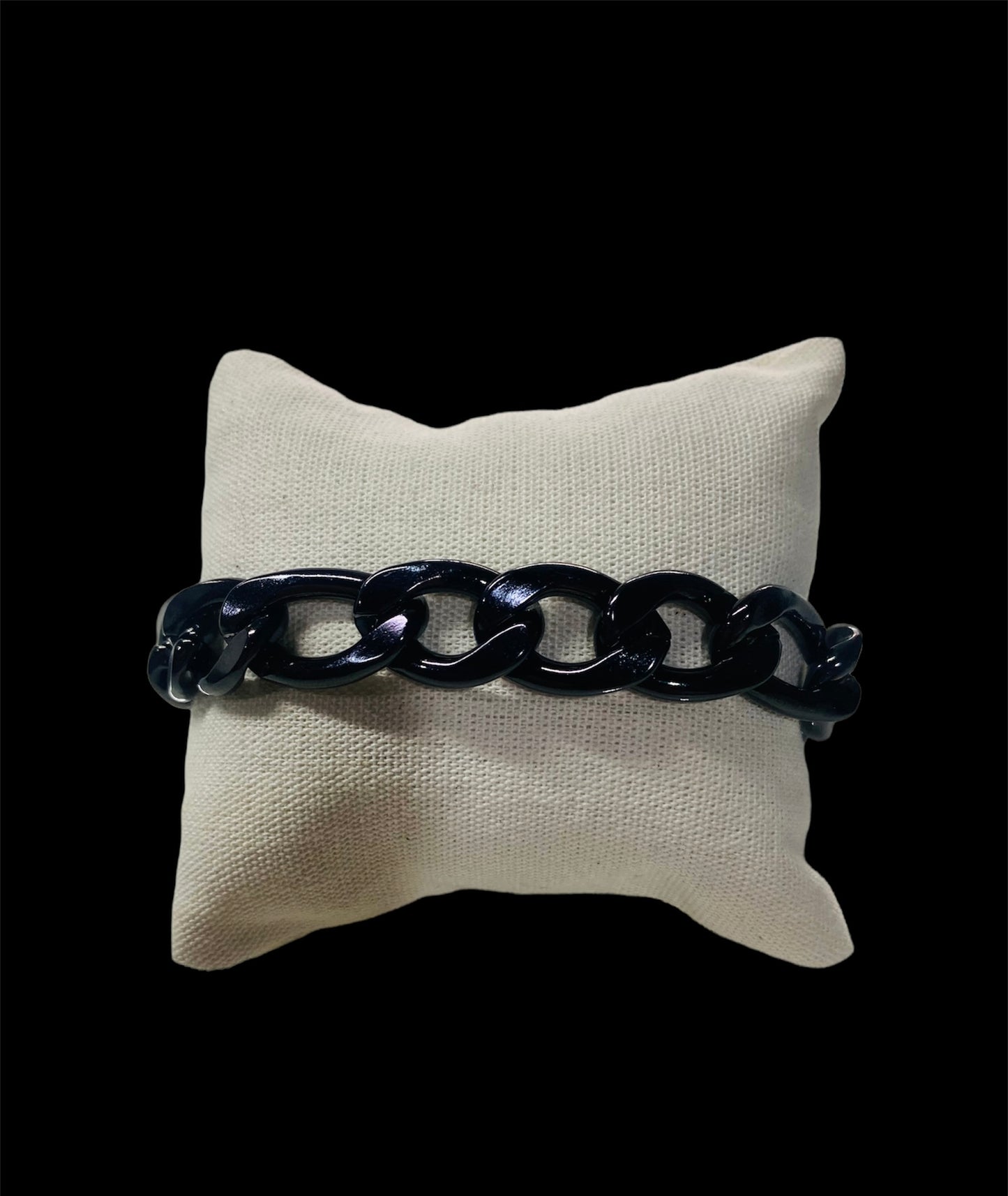 Pulsera Negra Tipo Crtr Gruesa 12 mm